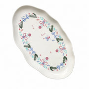 Ceramic Oval Platter, Wavy Edge, 32.3 x 18 x 2.5 cm, Serving Dish - product view 1