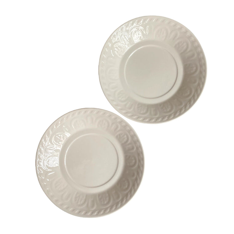 Ceramic Plate Set of 2, 6.75 Inch, Pure White, Dinnerware - product view 2