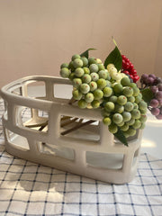 Ceramic Openwork Square Basket, 25.5 x 13.8 x 12.5 cm, Decorative Storage Storage Jar - detail 3