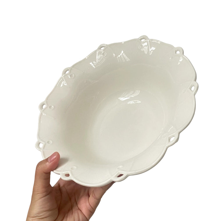 Large Ceramic Soup Bowl, 9 Inch, 23.3 x 8.5 cm, Relief Decoration - product view 1