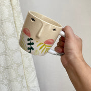 Ceramic Cup 350ml Green Leaf Design, 9cm Rim, Tea Coffee Mug - detail 1