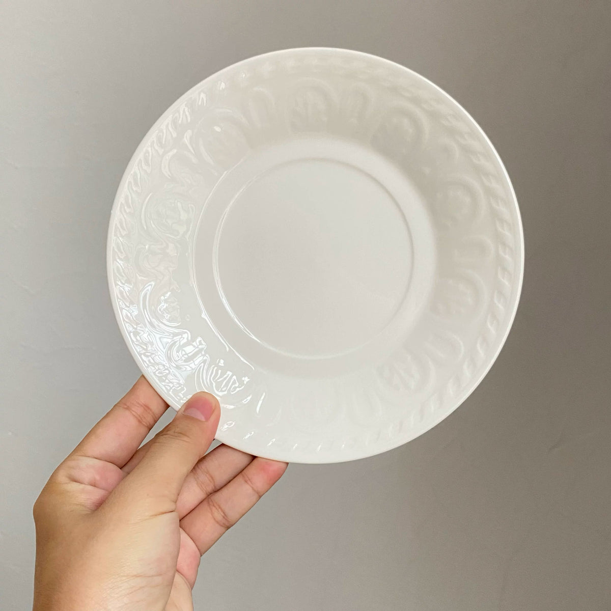 Ceramic Plate Set of 2, 6.75 Inch, Pure White, Dinnerware - detail 1