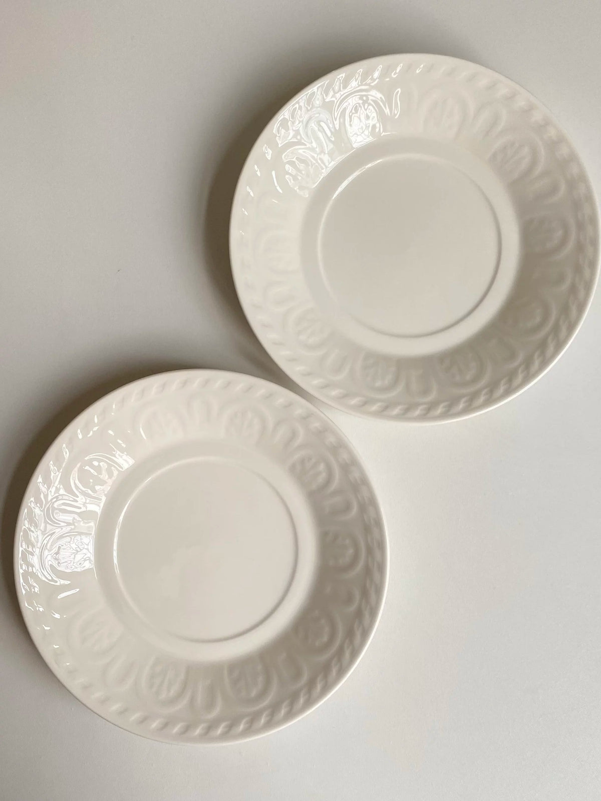 Ceramic Plate Set of 2, 6.75 Inch, Pure White, Dinnerware - detail 3