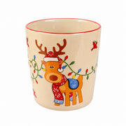 Ceramic Handheld Cup 350 ml, Reindeer and Penguin Design, Christmas Mug - product view 1