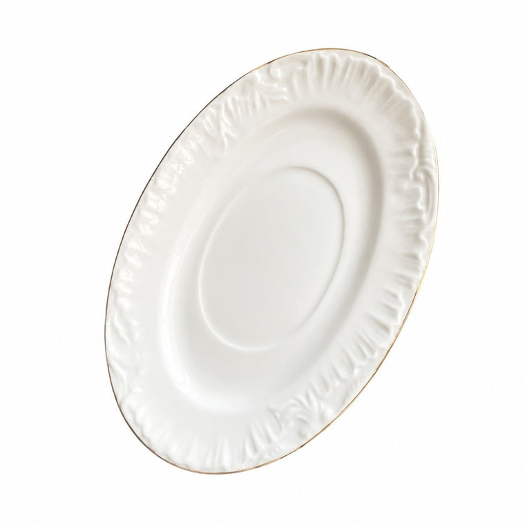 Ceramic Small Dish 7.5 Inch Oval, Mianlin Design, Dinner Plate - product view 1