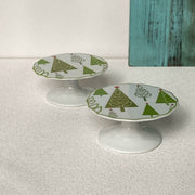 Ceramic Tray, Green Christmas Tree Small, Festive Holiday Serving Plate - detail 1