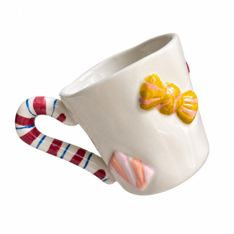 Candy Relief Ceramic Cup, Hand-Painted Decorative Mug - product view 1