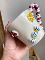 Candy Relief Ceramic Cup, Hand-Painted Decorative Mug - detail 3