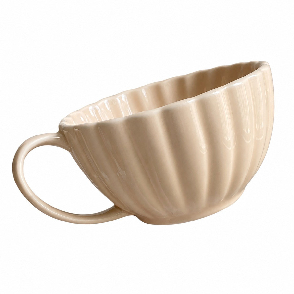 Cream Apricot Ruffled Flower Ceramic Tableware Collection - product view 3
