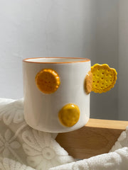Ceramic Biscuit Cup with Relief Detailing - detail 2