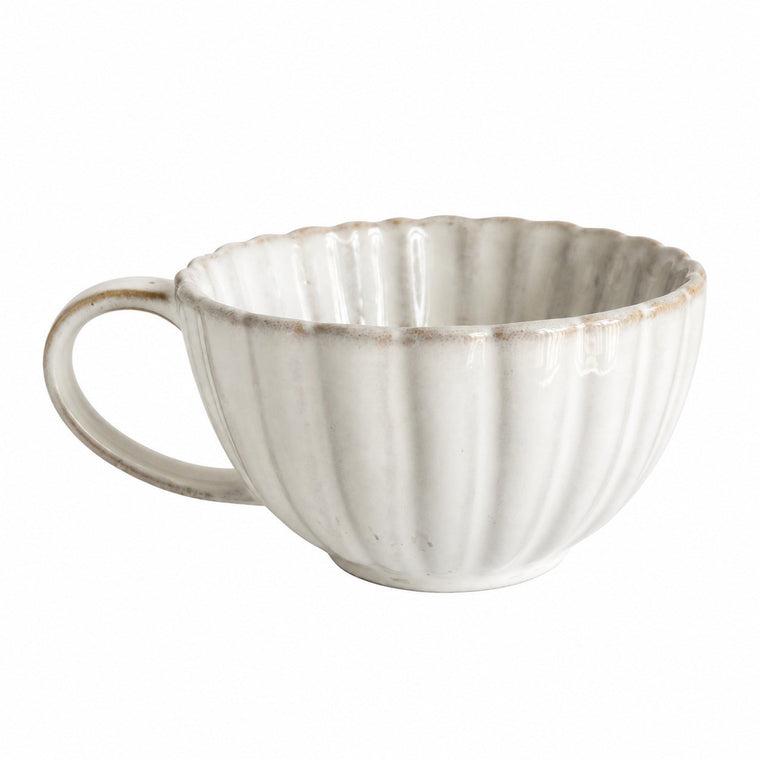 Reactive Glaze Pumpkin Cup, Blue Green and White, 280 ml Ceramic Mug - product view 1