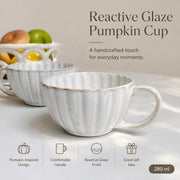 Reactive Glaze Pumpkin Cup, Blue Green and White, 280 ml Ceramic Mug - detail 2