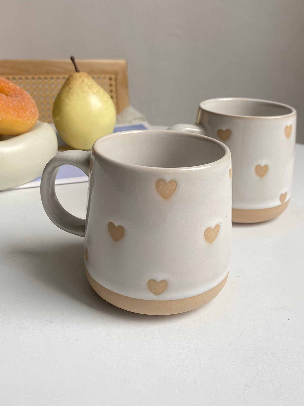 Rustic Pottery Heart Cup, Small 300 ml, Ceramic Mug for Coffee Tea - detail 2