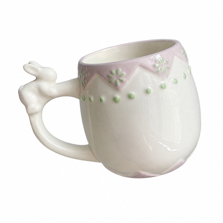 Light Purple 350 ml Cup, Rabbit Design, Underglaze Decoration - product view 1