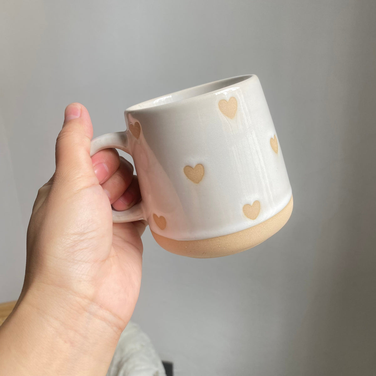 Rustic Pottery Heart Cup, Small 300 ml, Ceramic Mug for Coffee Tea - detail 1