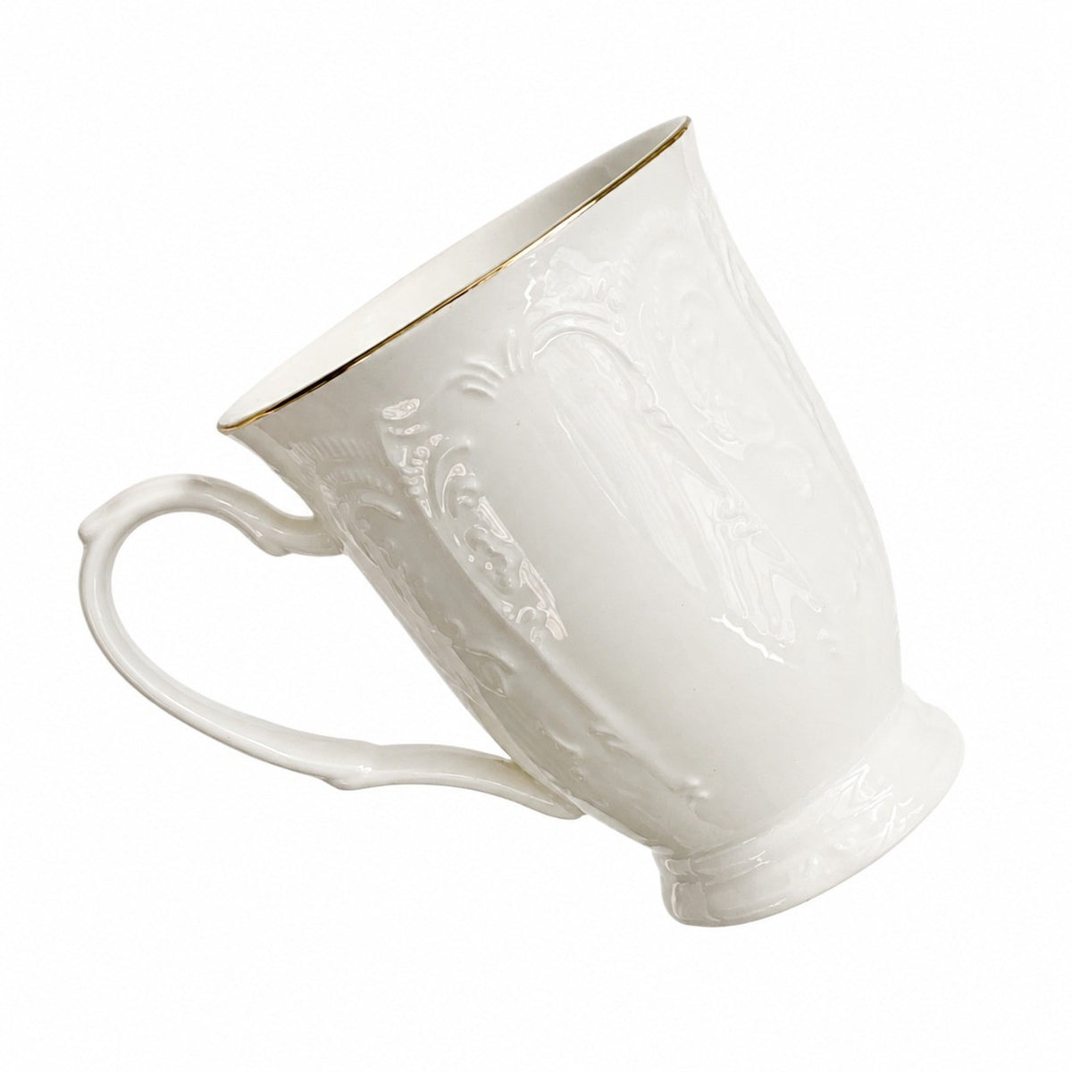Gold-Rimmed Palace Style Cup, 280 ml, Relief Design - product view 1
