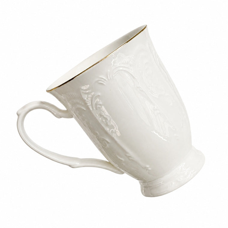 Gold-Rimmed Palace Style Cup, 280 ml, Relief Design - product view 1