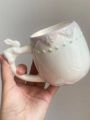 Light Purple 350 ml Cup, Rabbit Design, Underglaze Decoration - detail 3