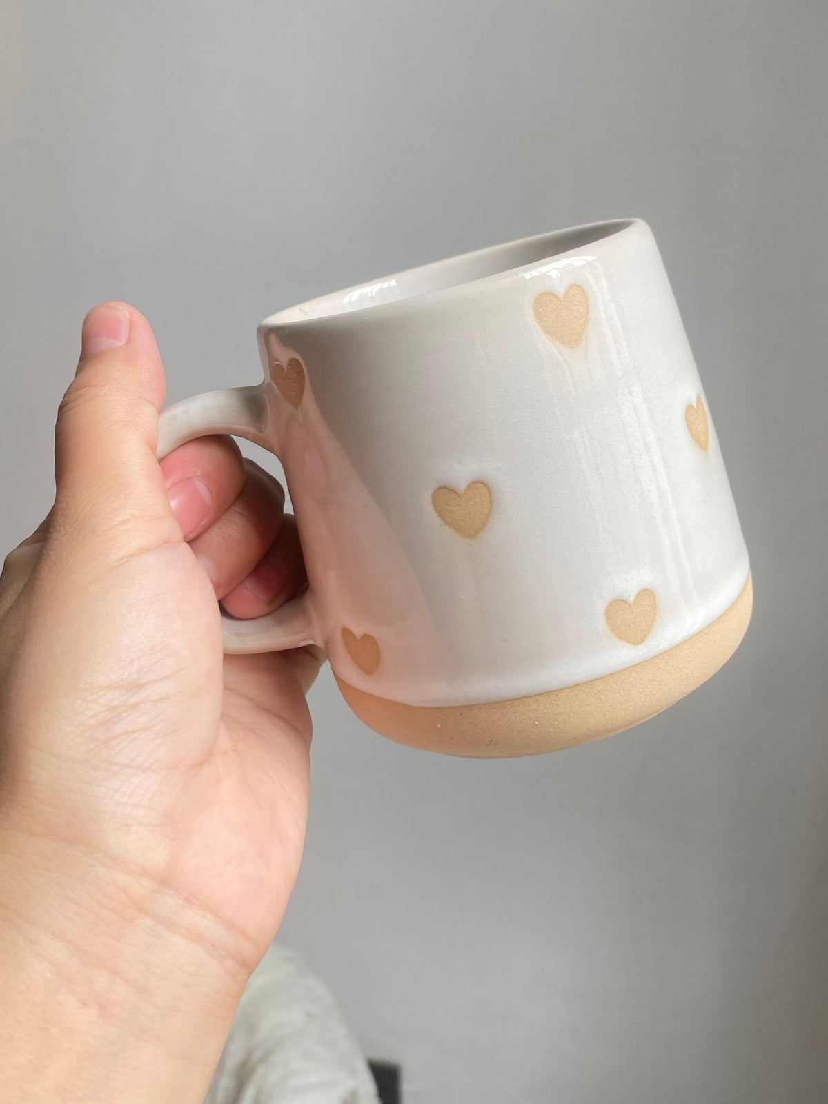 Rustic Pottery Heart Cup, Small 300 ml, Ceramic Mug for Coffee Tea - detail 3