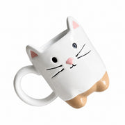 Black Cat Cup 450 ml, Rustic Foot Design, Ceramic Mug - product view 2