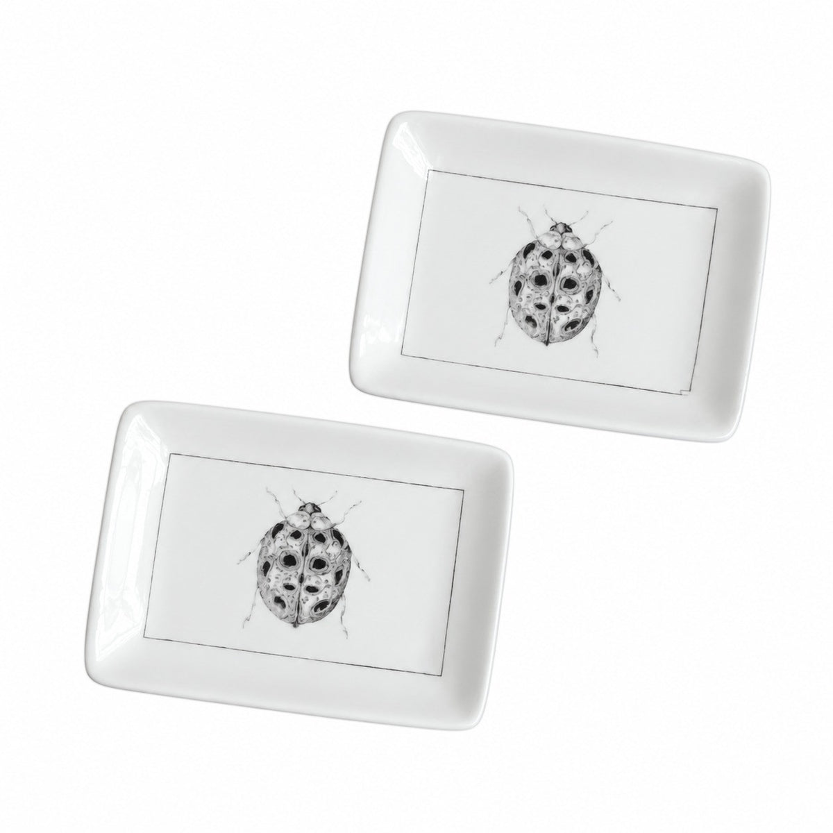 Small Square Dish, Ladybug Pattern, 2 Pieces Set - product view 1