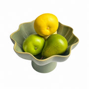 Blue Green Pedestal Bowl, 22.3 x 15 cm Ceramic Decorative Serving Bowl - product view 1