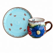 Butterfly Coffee Cup and Saucer Set, Large Saucer, Ceramic - product view 1
