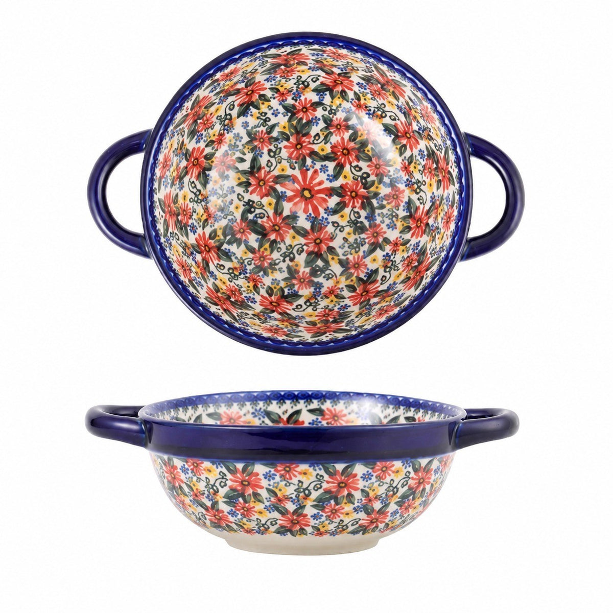 Double-Handled Noodle Bowl, Rimmed, 16cm - product view 3