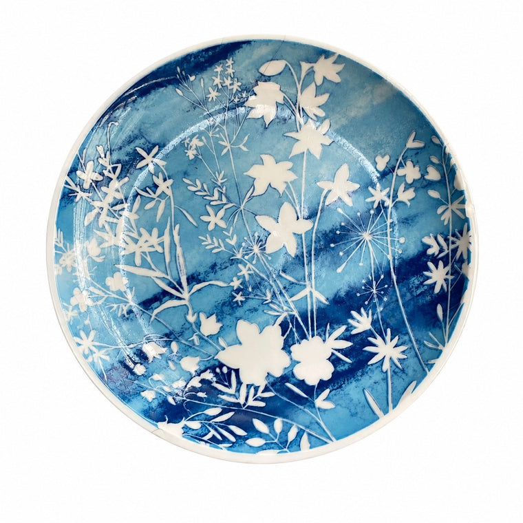 Botanical Ice Blue 8 Inch Plate, 20.3 x 2 cm, Underglaze Decorative Dinnerware - product view 1