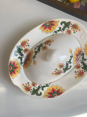 Sunflower Soup Dish with Lid, Ceramic Plate, Lid Included - detail 2