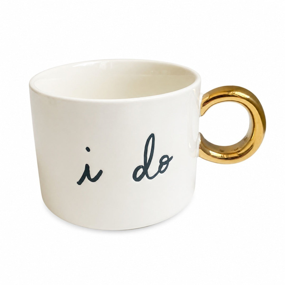 450ml Cup with Gold Letter Handle I, Ceramic Mug - product view 2