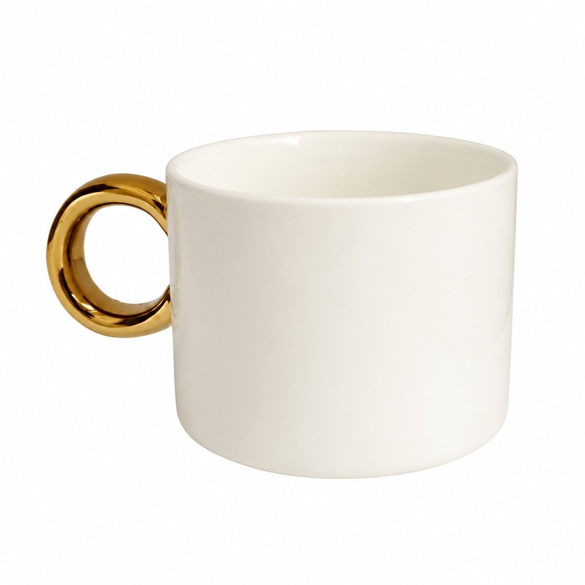450ml Cup with Gold Letter Handle I, Ceramic Mug - product view 1