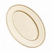 Gold Rim Cream Oval Platter, 14 Inch Ceramic Serving Dish - product view 1