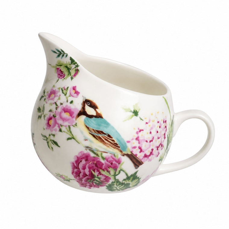 Chinese Style Bird and Flower Ceramic Creamer, 250 ml - product view 1
