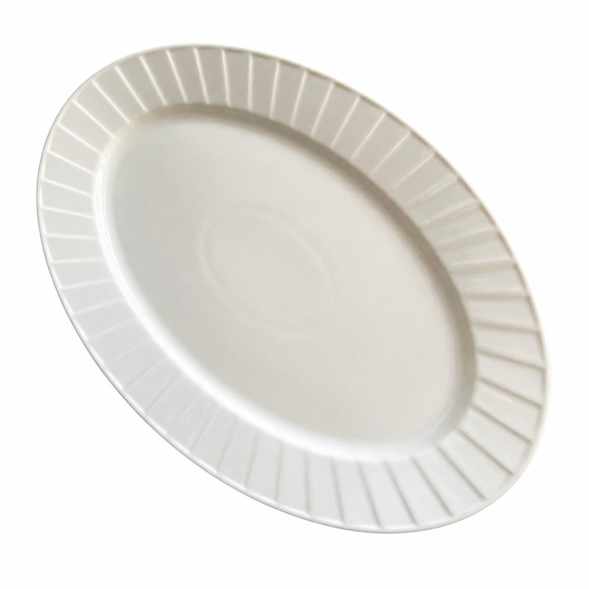 Relief Oval Fish Platter, Large 14 Inch, Ceramic Serving Dish - product view 1