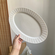 Relief Oval Fish Platter, Large 14 Inch, Ceramic Serving Dish - detail 1