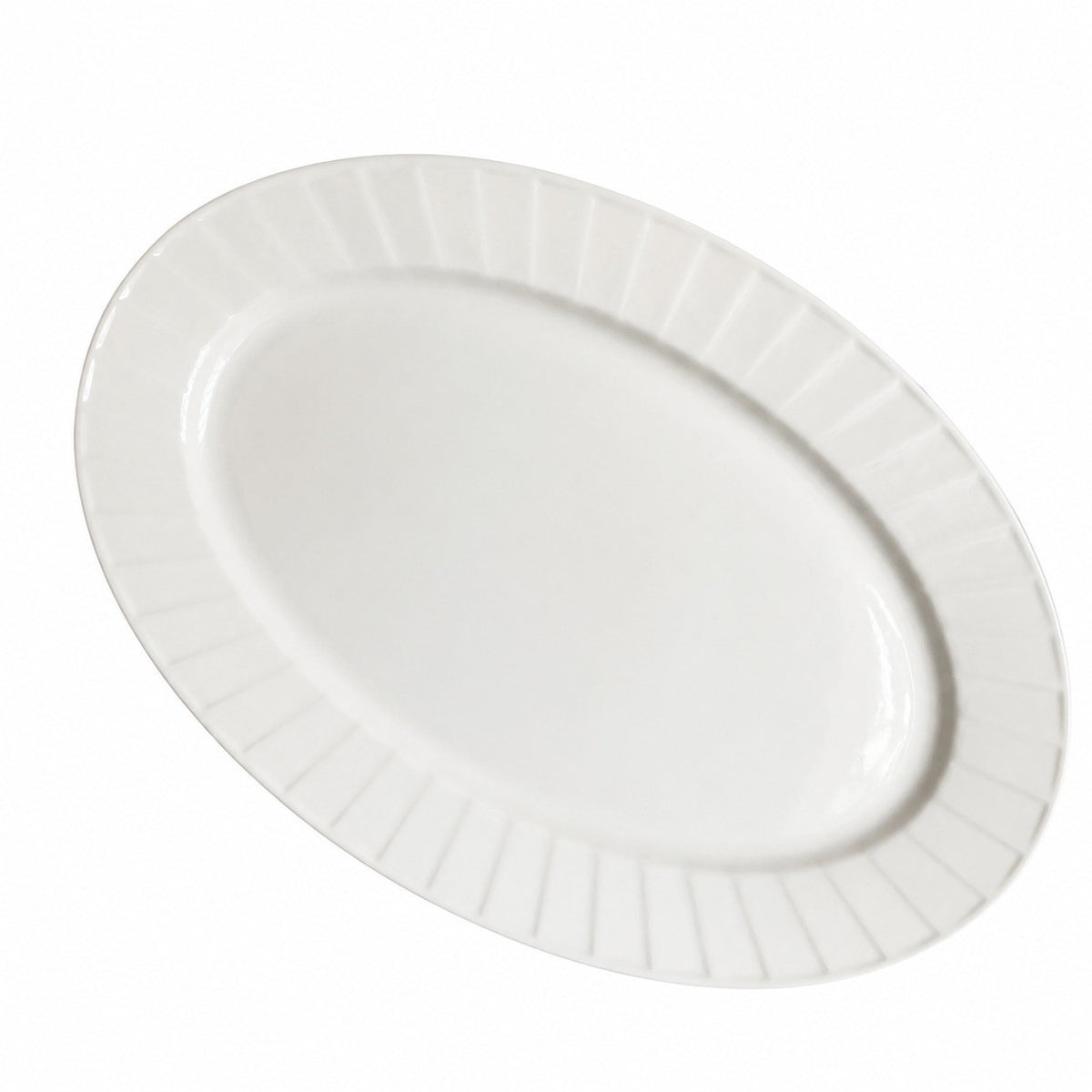 Relief Oval Fish Platter, Large 14 Inch, Ceramic Serving Dish - product view 2