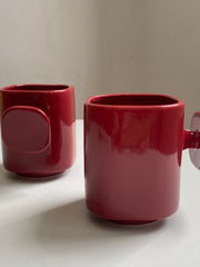 Red 380 ml Cup with Block Handle, Durable Drinkware - detail 2
