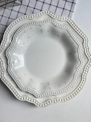 Small Gray Leaf 8 Inch Plate, Ceramic Dinnerware, Underglaze Decoration - detail 3
