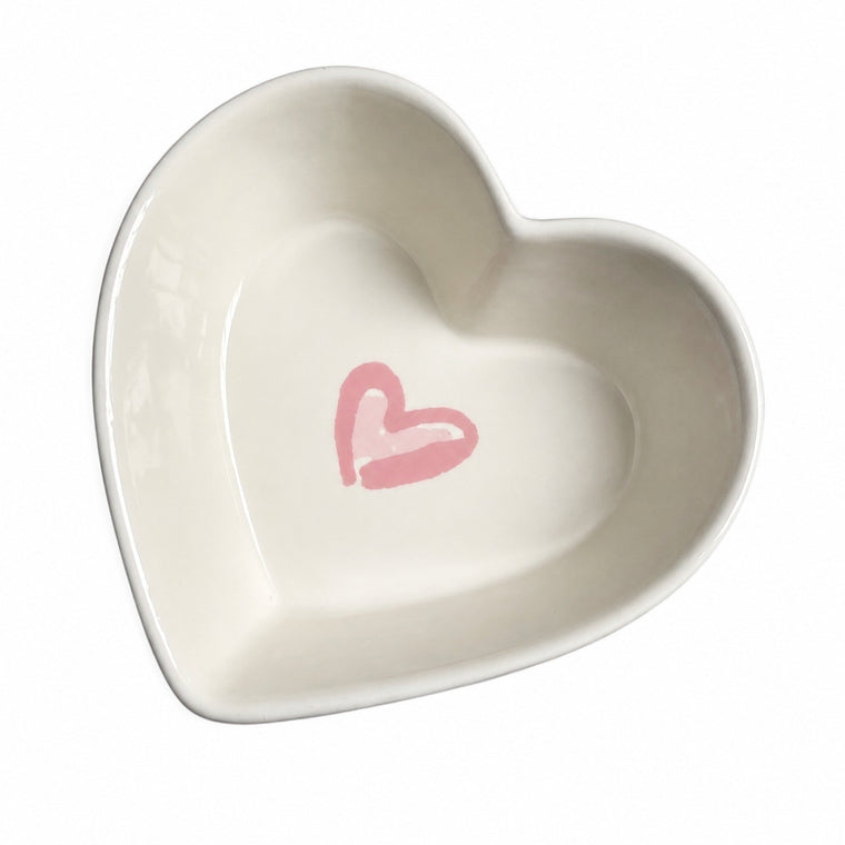 Heart Pink Bowl, 14.5 x 15 x 4.5 cm, Decorative Ceramic Serving Dish - product view 1