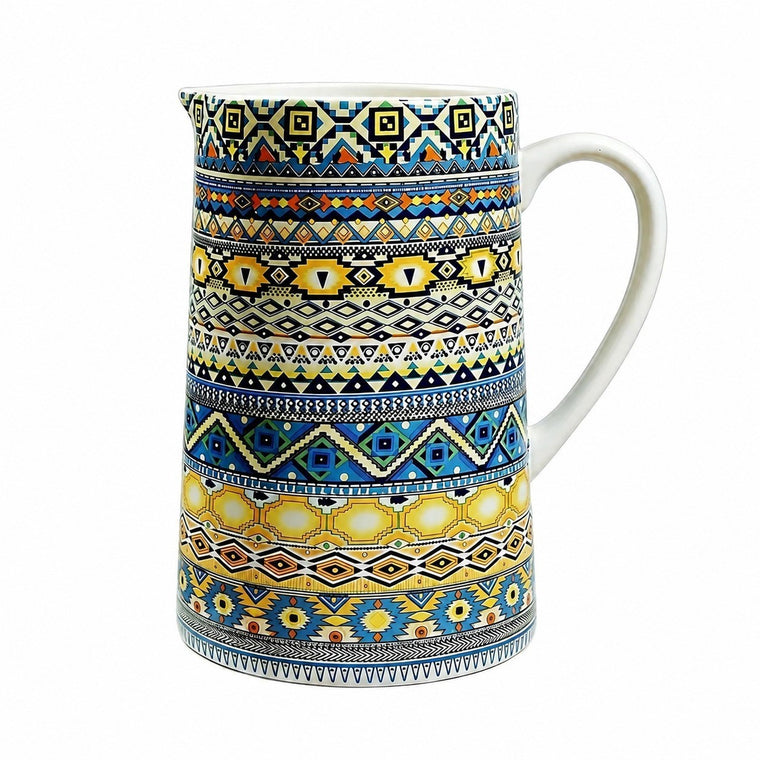 2.5L Mexican-Style Ceramic Water Pitcher, Handmade Clay Pitcher for Serving - product view 1