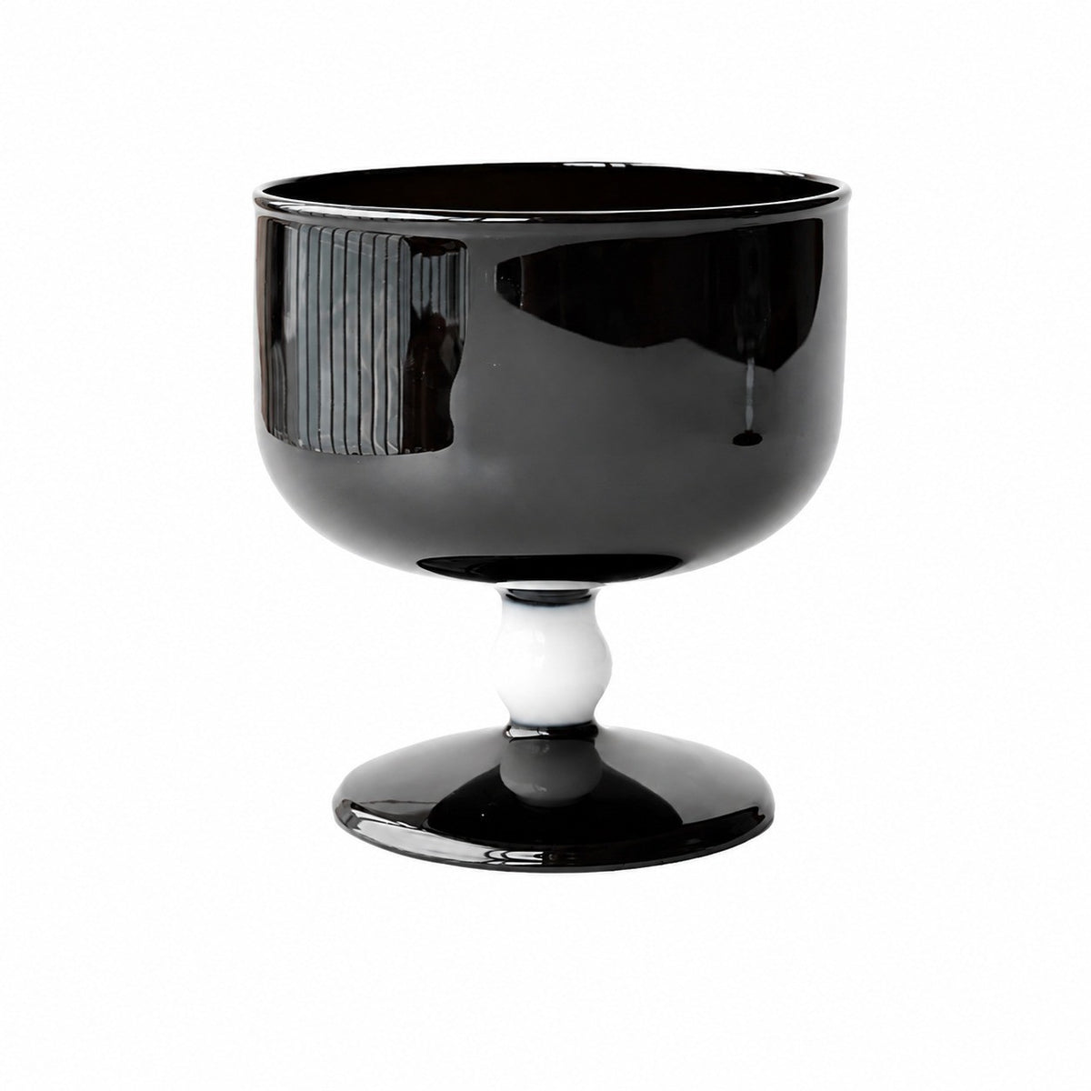 Stemmed Dessert Glass, Mysterious Black, Single Cup, Borosilicate - product view 1