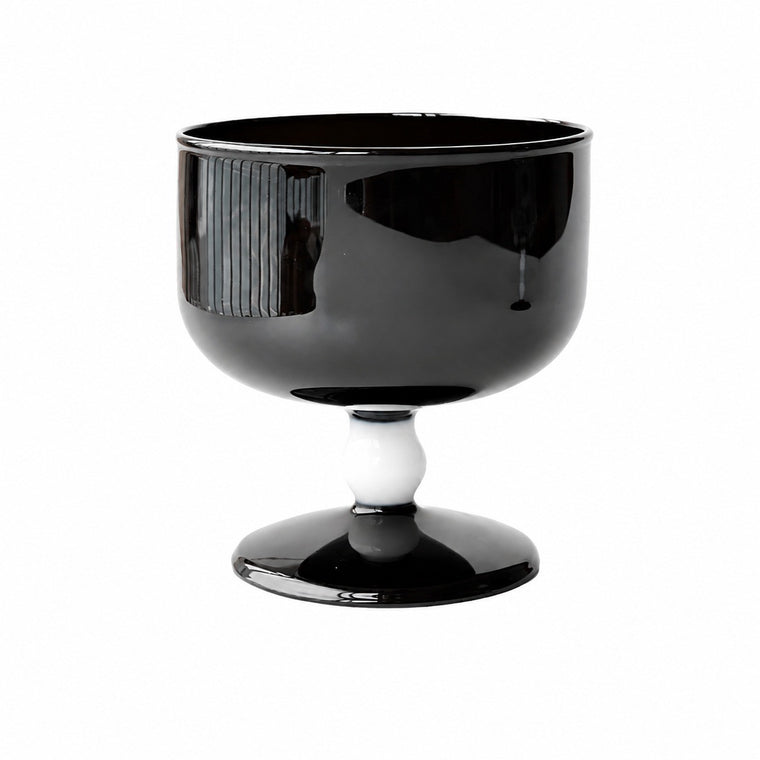 Stemmed Dessert Glass, Mysterious Black, Single Cup, Borosilicate - product view 1