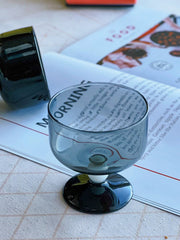 Stemmed Dessert Glass, Mysterious Black, Single Cup, Borosilicate - detail 2
