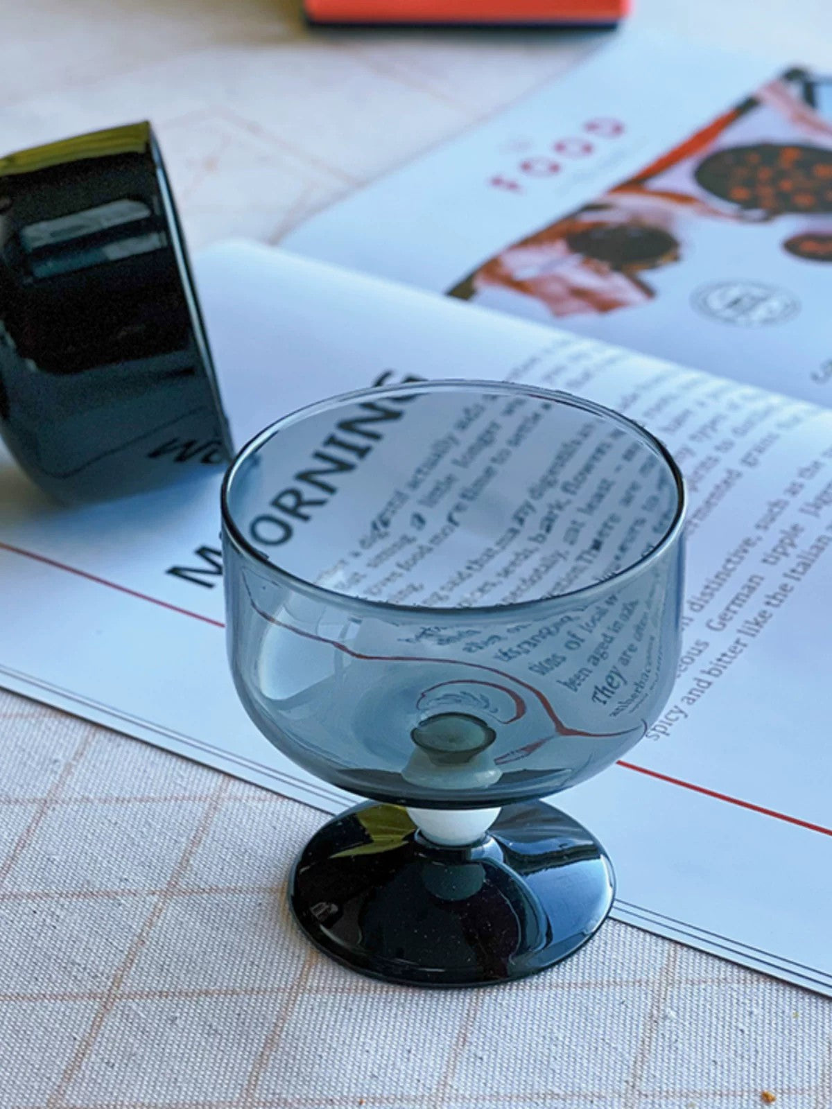 Stemmed Dessert Glass, Mysterious Black, Single Cup, Borosilicate - detail 2