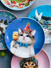 Decorative Round Dinner Plate, Birds and Blossoms, 8.8 Inch Ceramic - detail 2