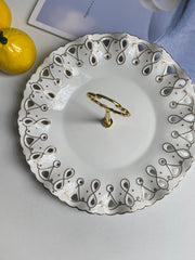Openwork Handled Gold-Trimmed 9.5 in Plate, Decorative Dinnerware - detail 3