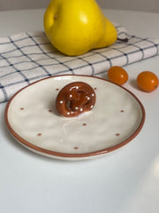 Round Cookie Small Dish, Ceramic Serving Plate for Dessert - detail 2