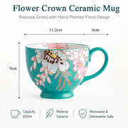 Flower Crown Mug and Spoon Set, Ceramic, 420ml - detail 1