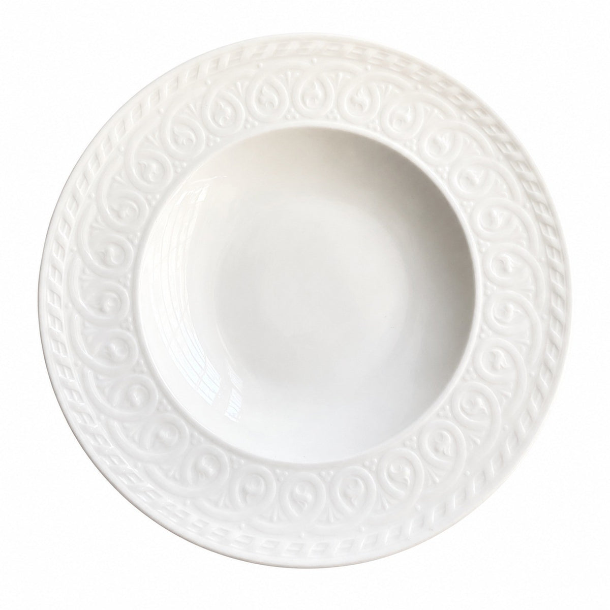Relief Ribbed Wide-Rimmed Plate 24 x 3 cm, Ceramic Dinnerware - product view 1